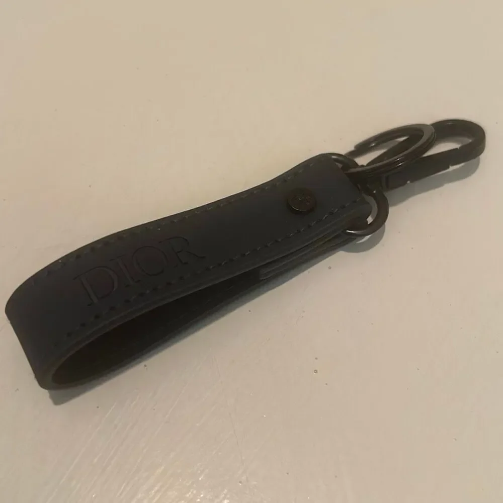Dior GWP Wristlet Strap Keychain Black Debossed Logo Loop Minimalist Luxury NEW